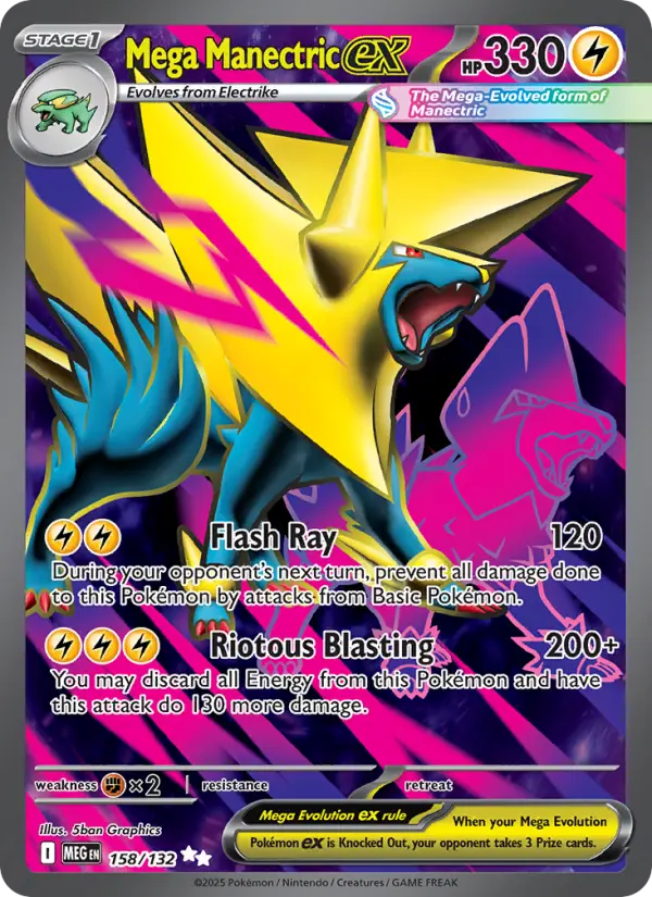 Mega Manectric ex 158 card from Mega Evolution