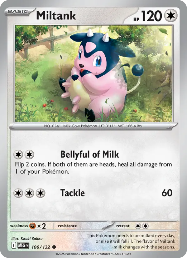 Miltank 106 card from Mega Evolution