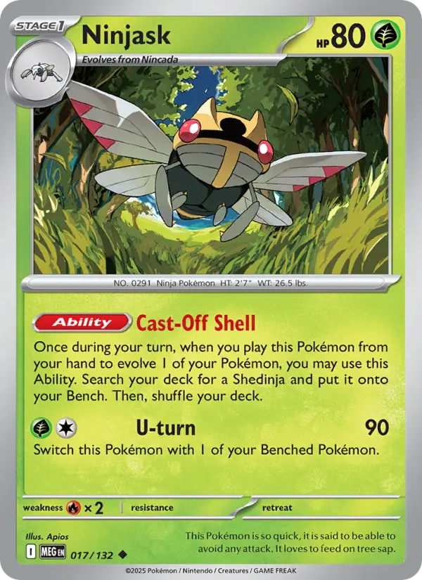 Ninjask 17 card from Mega Evolution