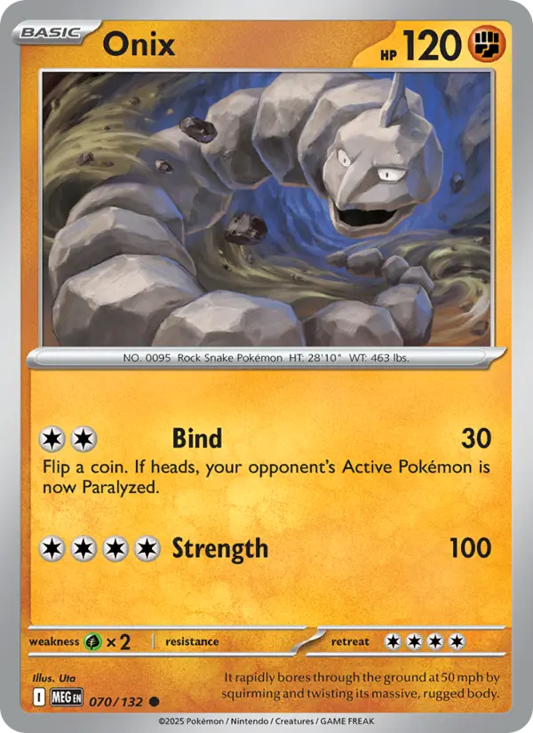 Onix 70 card from Mega Evolution