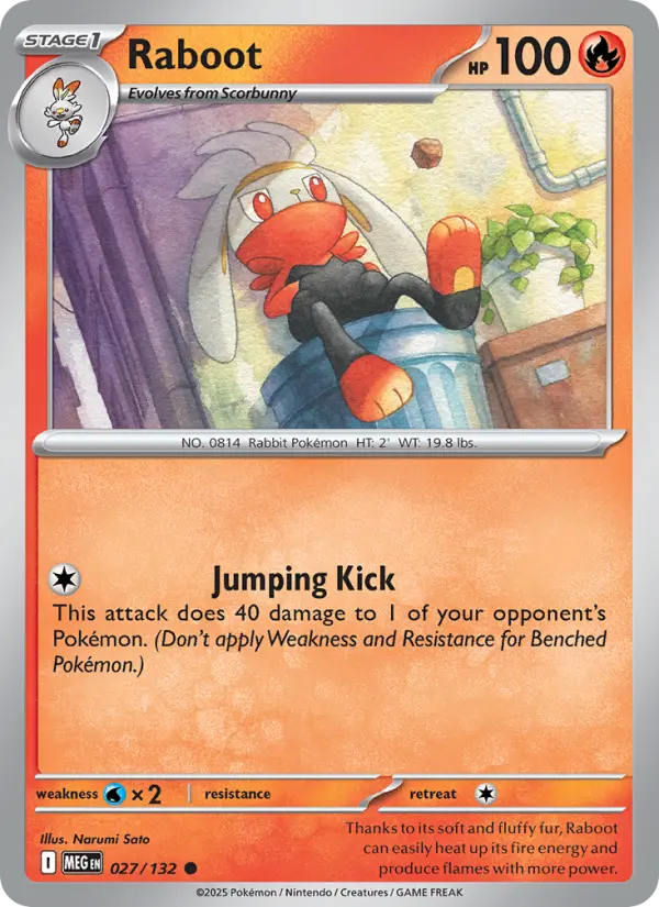 Raboot 27 card from Mega Evolution