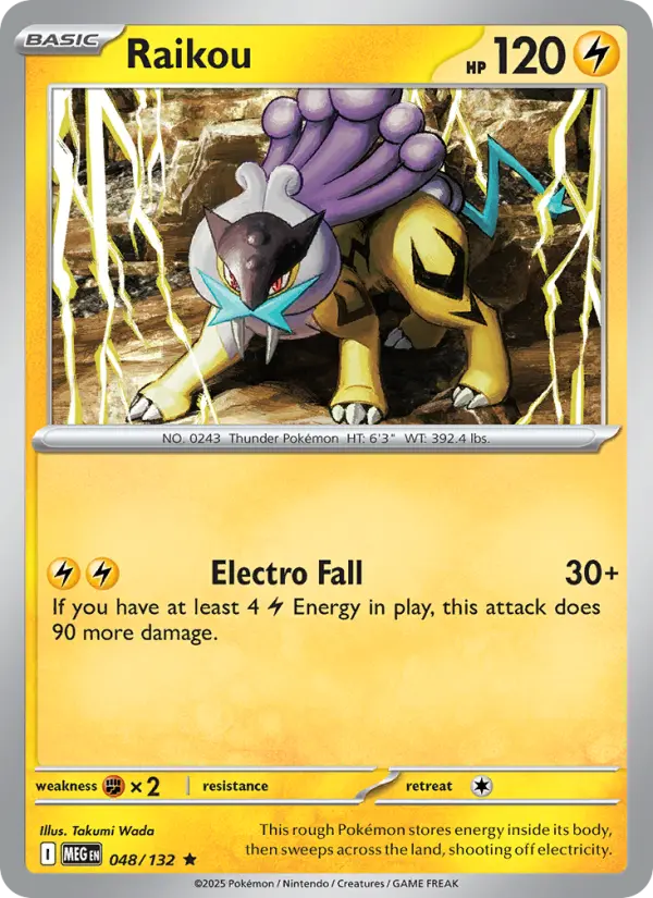 Raikou 48 card from Mega Evolution