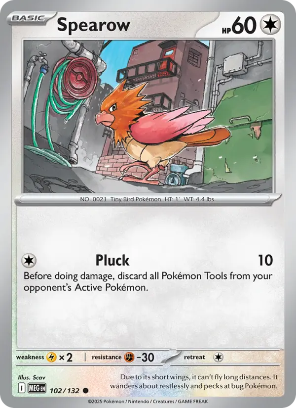 Spearow 102 card from Mega Evolution