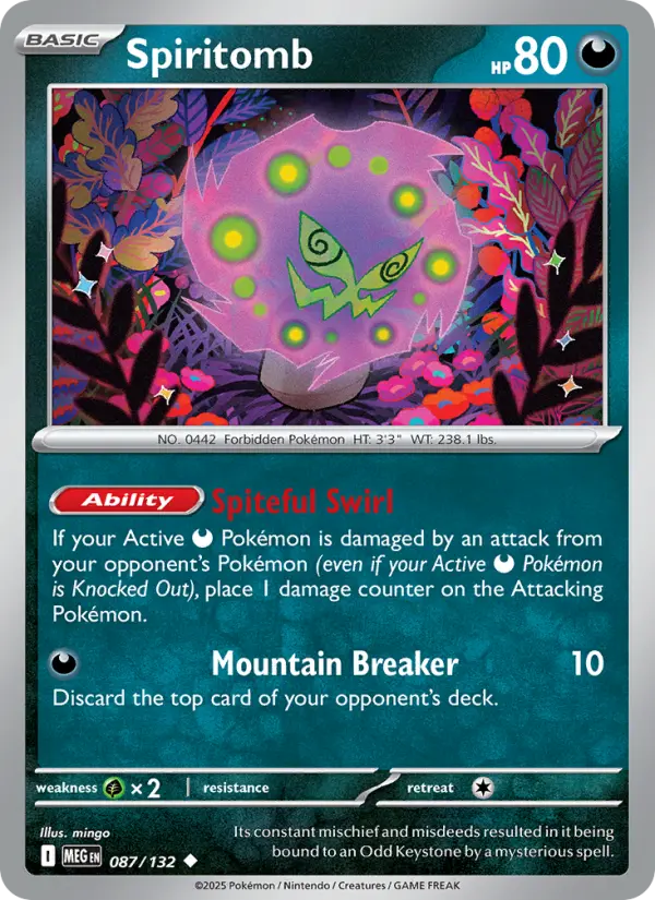 Spiritomb 87 card from Mega Evolution