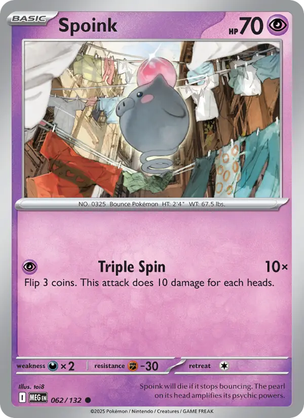 Spoink 62 card from Mega Evolution