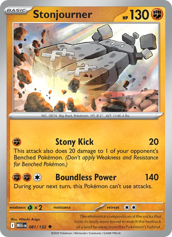 Stonjourner 81 card from Mega Evolution