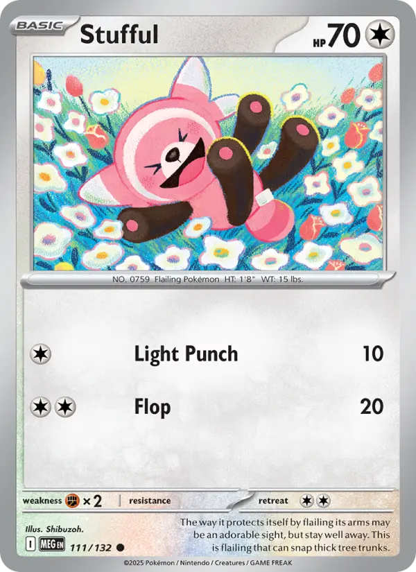 Stufful 111 card from Mega Evolution