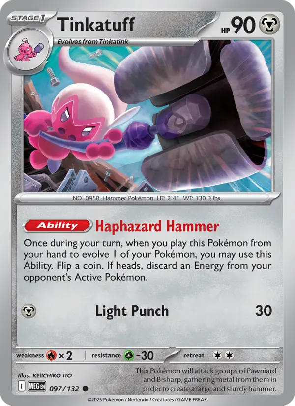 Tinkatuff 97 card from Mega Evolution