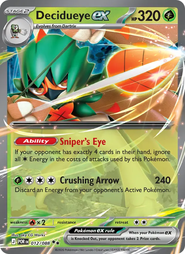 Decidueye ex 12 card from Perfect Order
