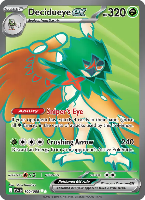 Decidueye ex 100 card from Perfect Order