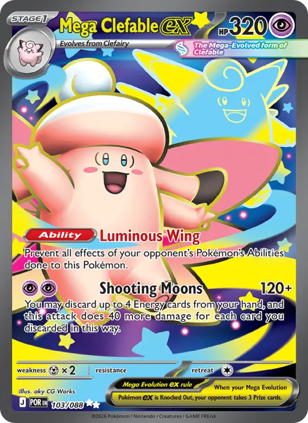 Mega Clefable ex 103 — Perfect Order 103, Holofoil finish