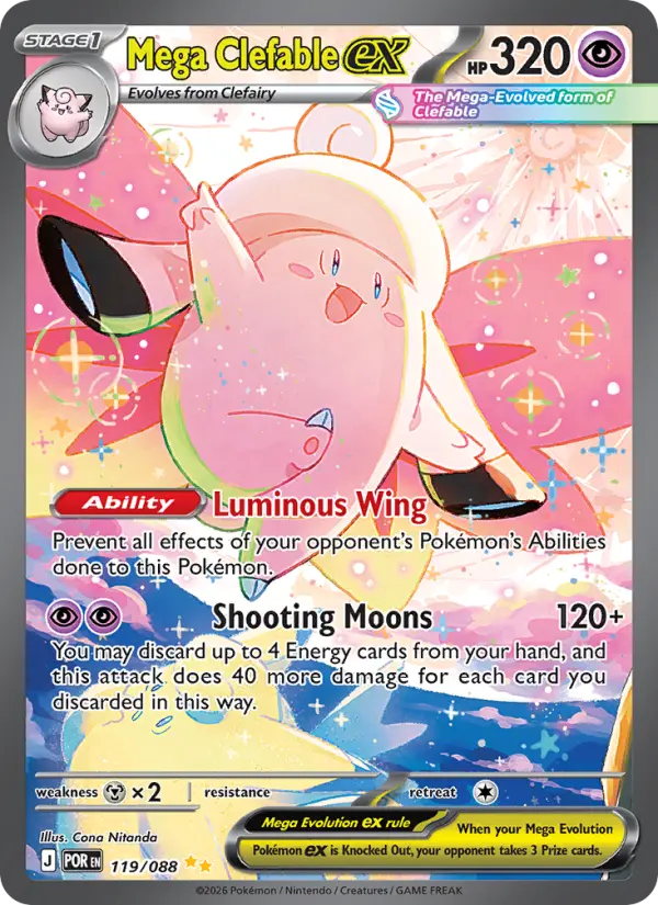 Mega Clefable ex 119 card from Perfect Order
