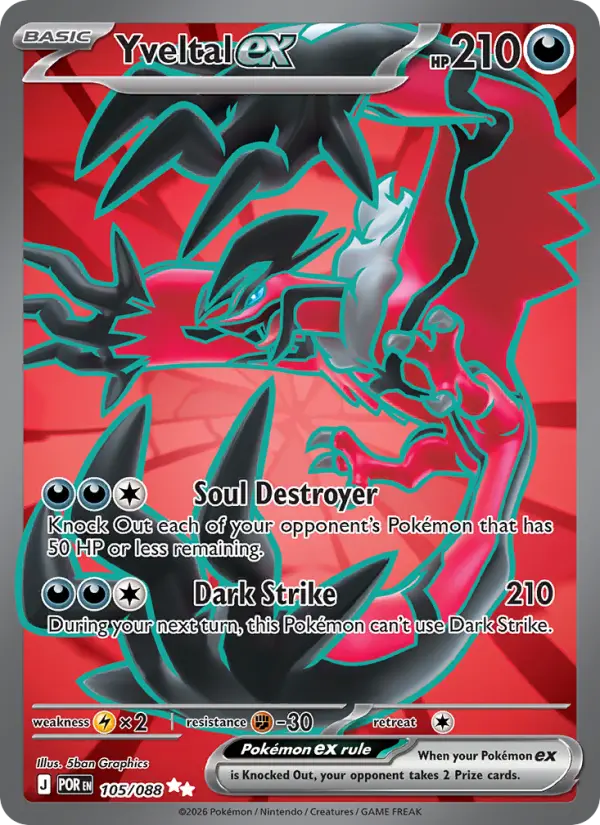 Yveltal ex 105 card from Perfect Order