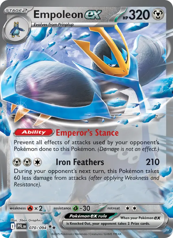 Empoleon ex 70 card from Phantasmal Flames