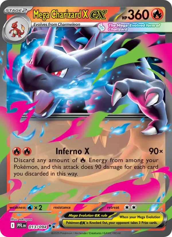 Mega Charizard X ex 13 card from Phantasmal Flames
