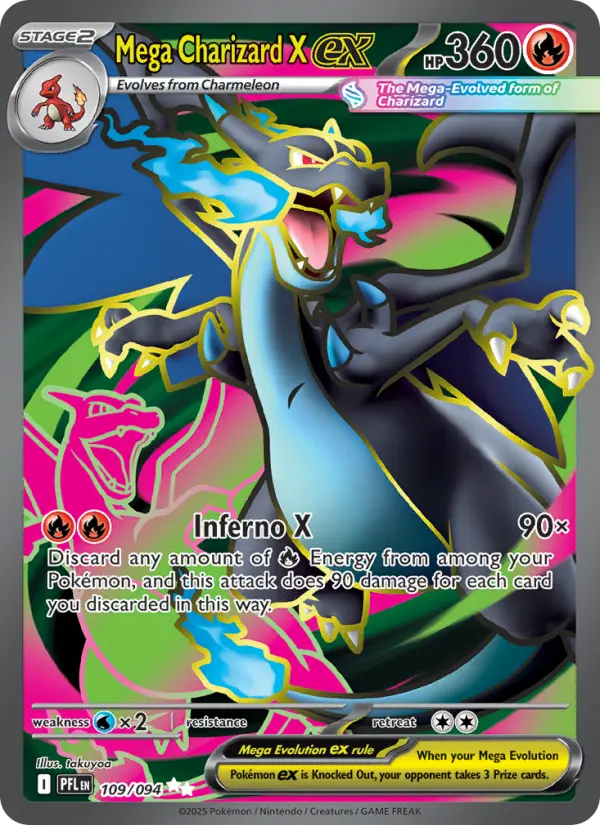 Mega Charizard X ex 109 card from Phantasmal Flames