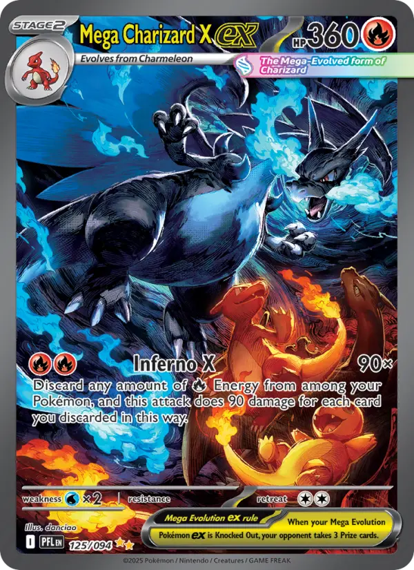 Mega Charizard X ex 125 — the most expensive Phantasmal Flames card