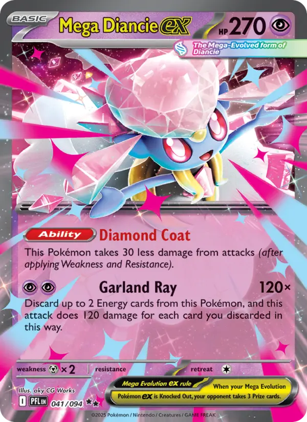 Mega Diancie ex 41 card from Phantasmal Flames