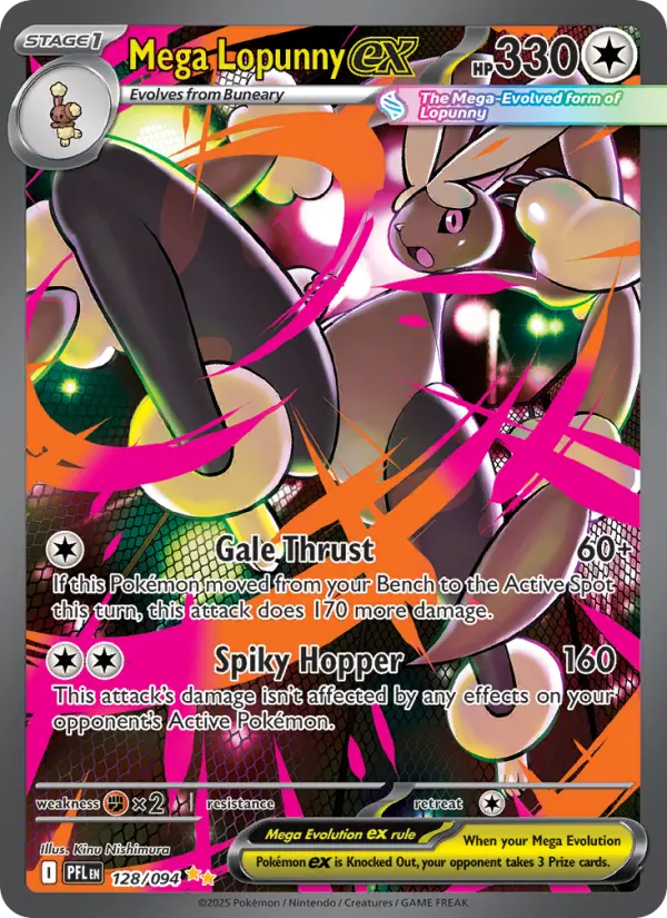 Mega Lopunny ex 128 — Phantasmal Flames 128, Holofoil finish