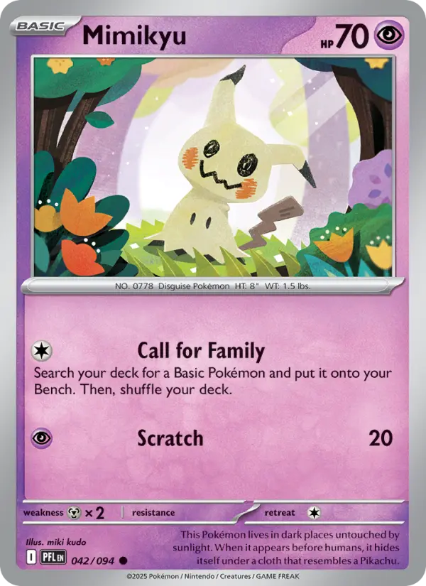 Mimikyu 42 card from Phantasmal Flames