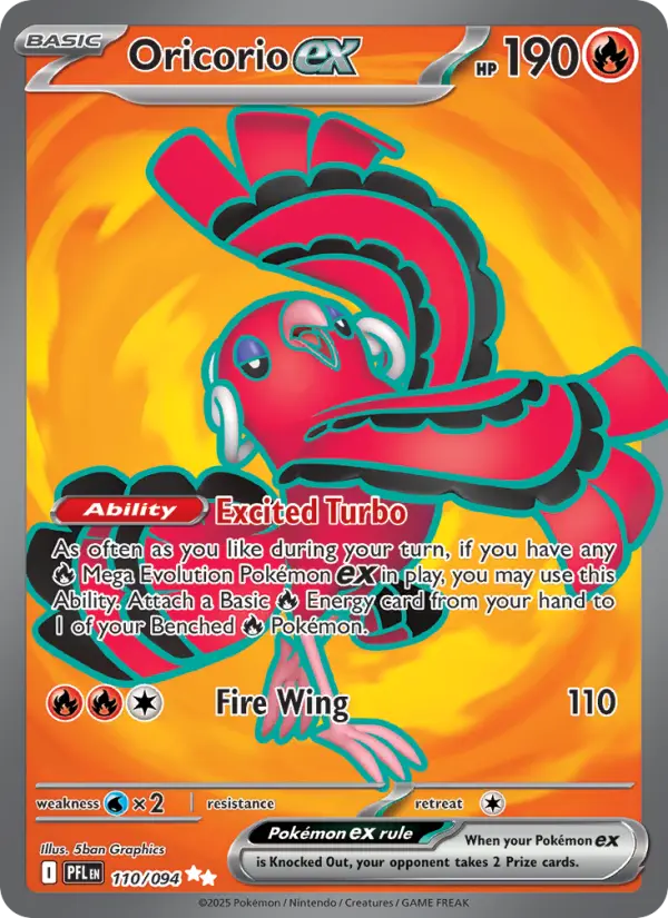 Oricorio ex 110 card from Phantasmal Flames