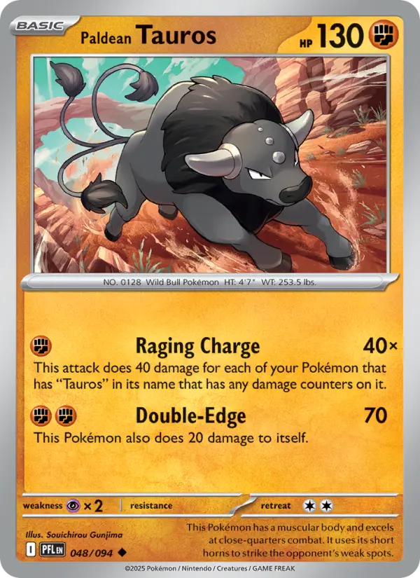 Paldean Tauros 48 card from Phantasmal Flames