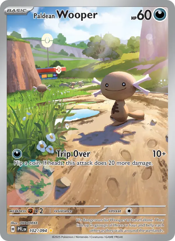 Paldean Wooper 102 card from Phantasmal Flames