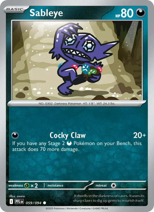 Sableye 59 card from Phantasmal Flames