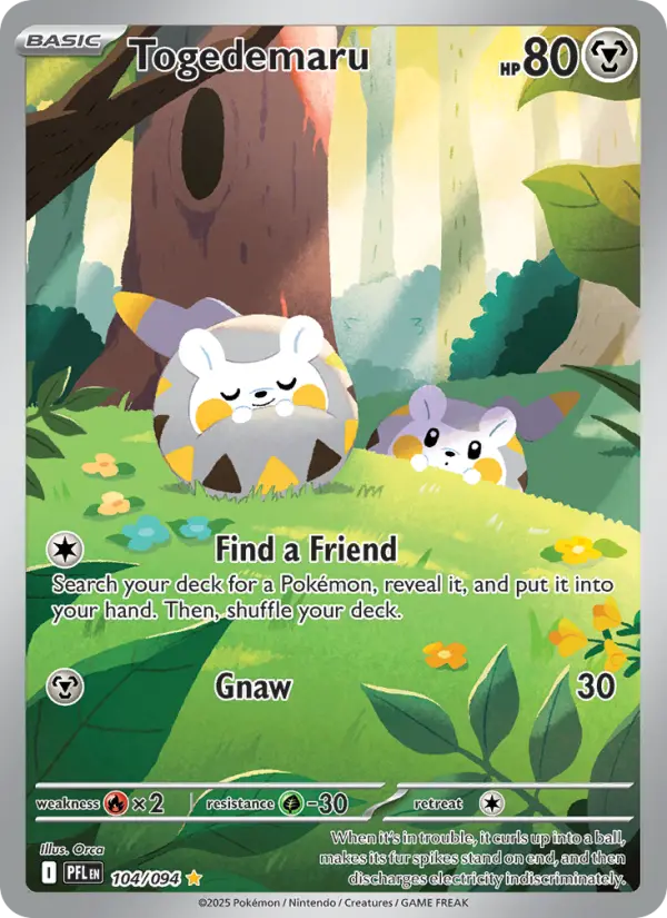 Togedemaru 104 — Phantasmal Flames 104, Holofoil finish
