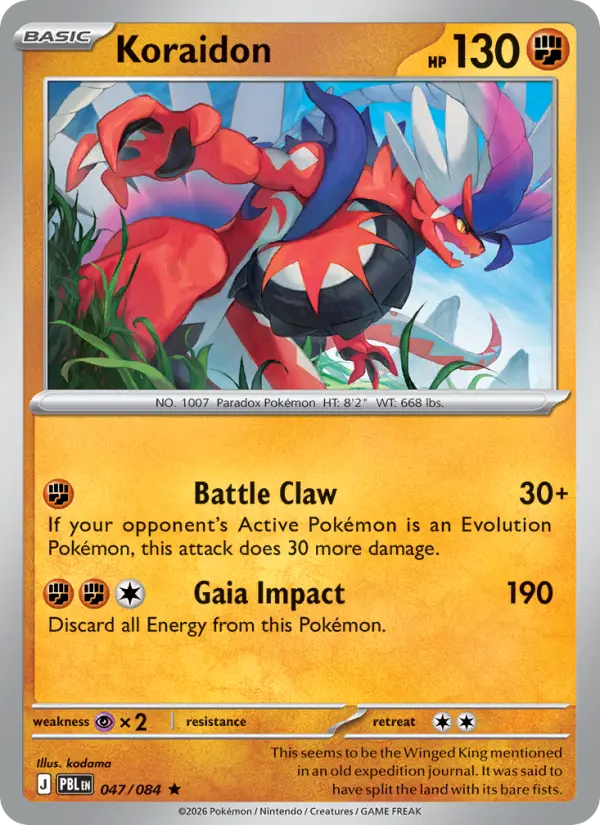Koraidon 47 card from Pitch Black