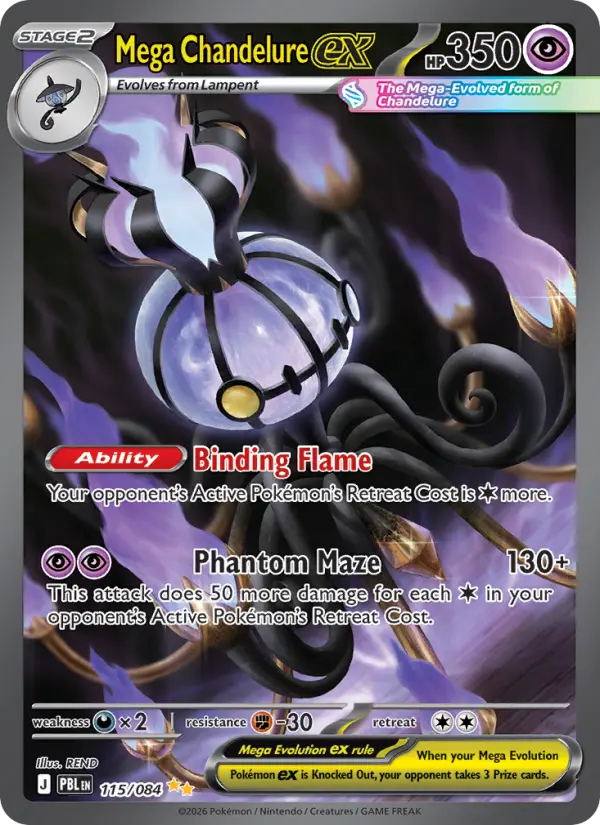 Mega Chandelure ex 115 card from Pitch Black