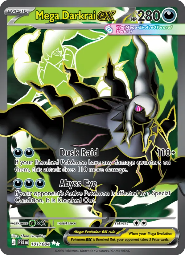 Mega Darkrai ex 101 card from Pitch Black