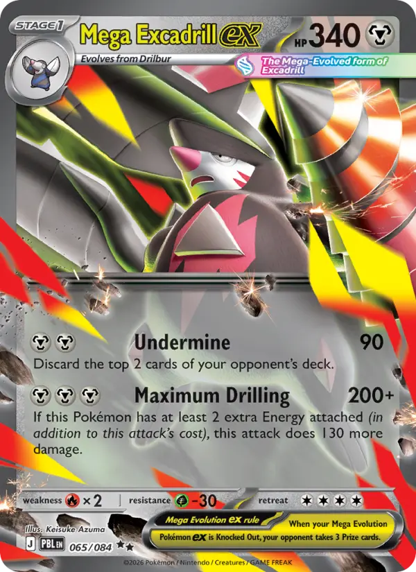 Mega Excadrill ex 65 — Pitch Black 65, Holofoil finish