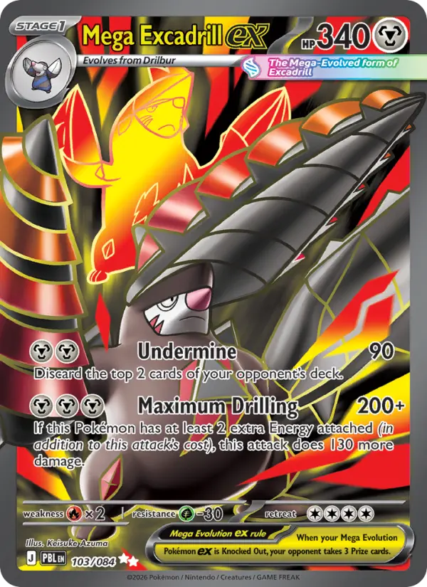 Mega Excadrill ex 103 card from Pitch Black