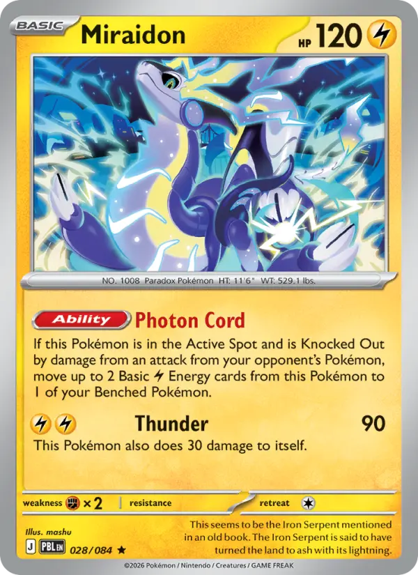 Miraidon 28 — Pitch Black 28, Holofoil finish