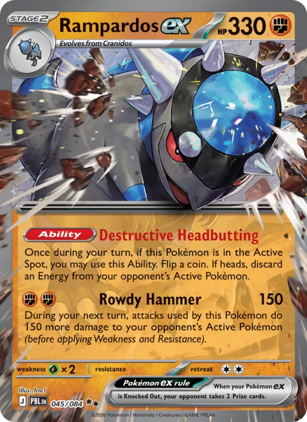 Rampardos ex 45 — Pitch Black 45, Holofoil finish