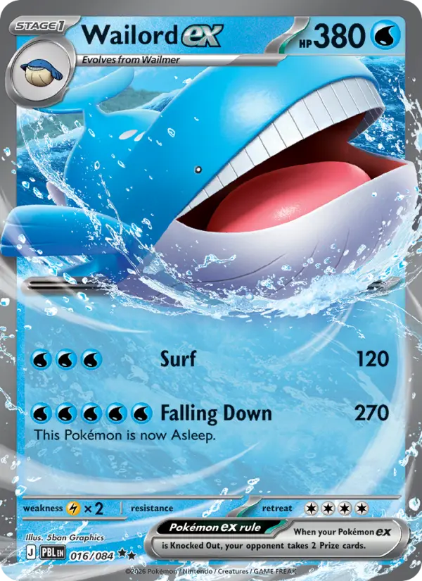 Wailord ex 16 card from Pitch Black