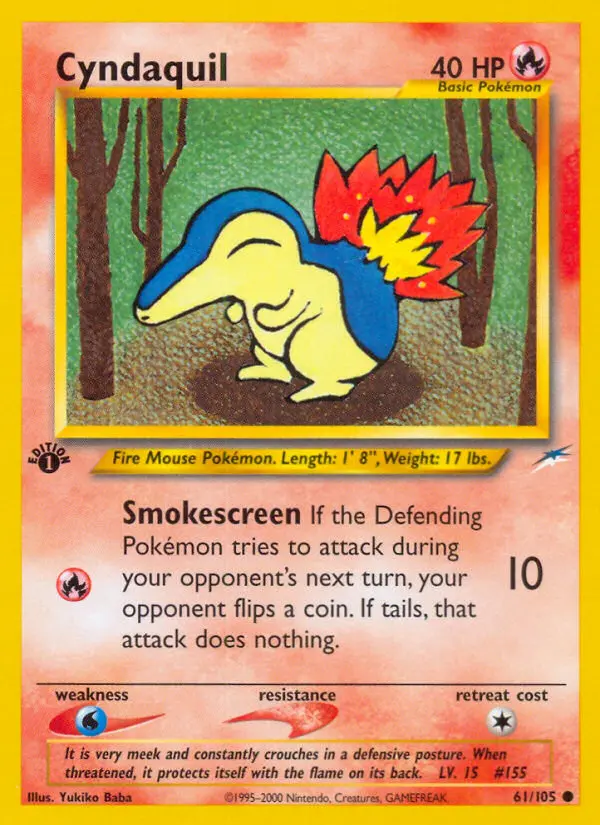 Cyndaquil 61 card from Neo Destiny