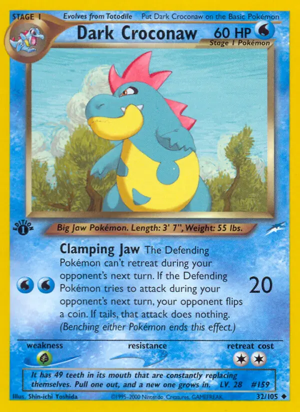 Dark Croconaw 32 card from Neo Destiny