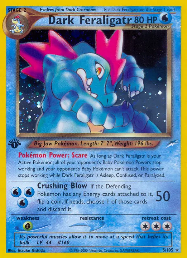Dark Feraligatr 5 — Neo Destiny 5, 1st Edition Holofoil finish