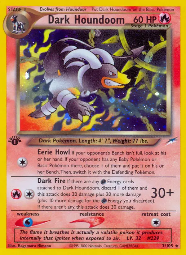 Dark Houndoom 7 — Neo Destiny 7, 1st Edition Holofoil finish