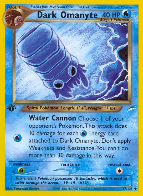 Dark Omanyte 37 card from Neo Destiny