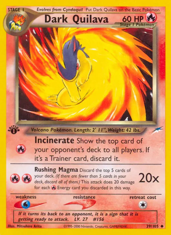 Dark Quilava 39 card from Neo Destiny