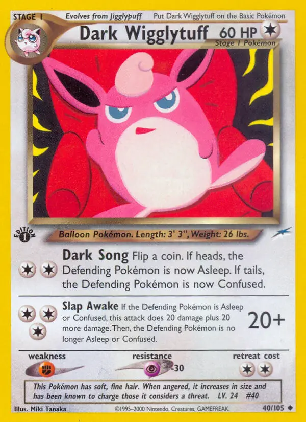 Dark Wigglytuff 40 — Neo Destiny 40, 1st Edition finish
