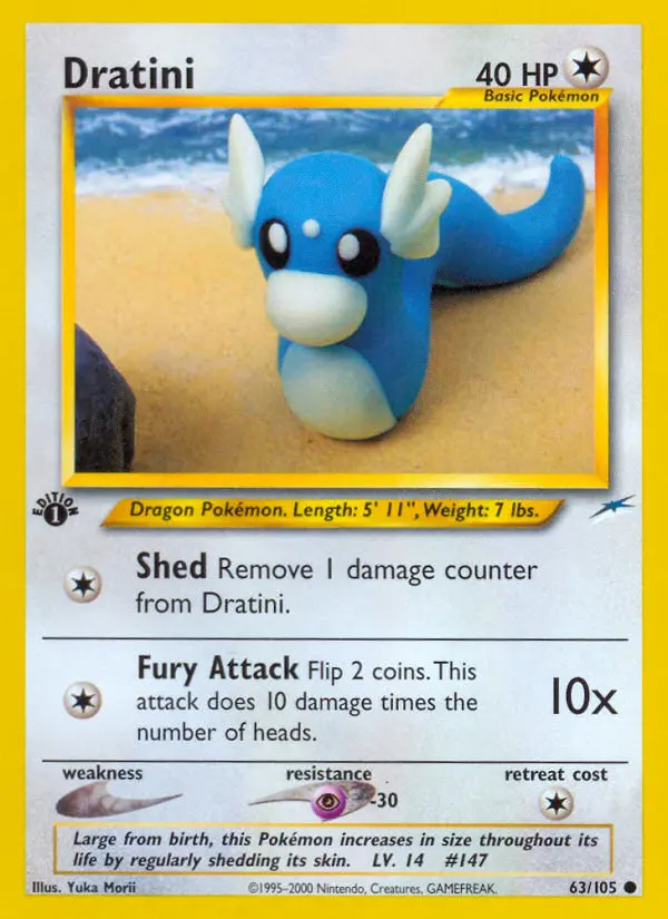 Dratini 63 card from Neo Destiny