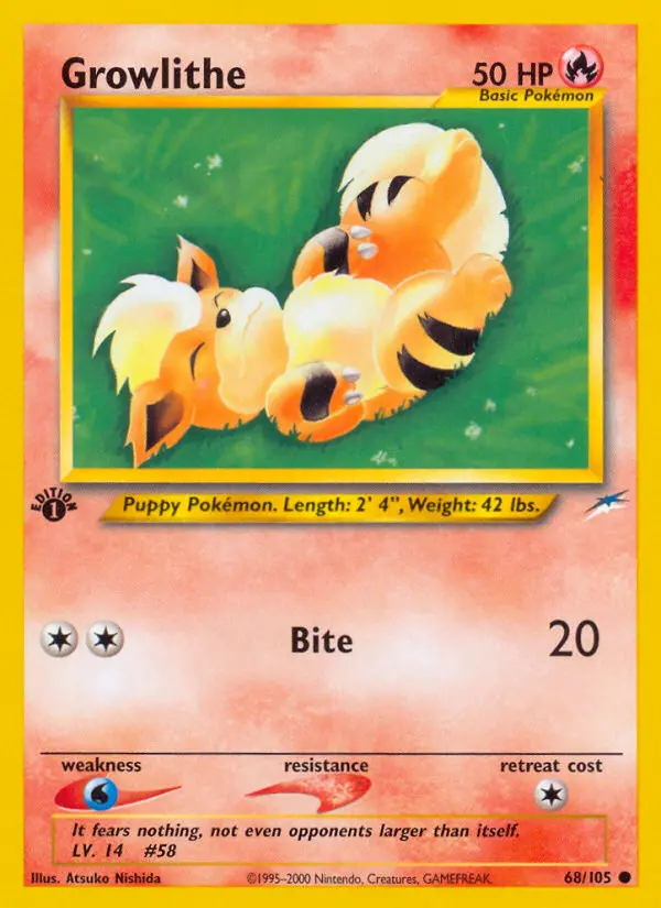 Growlithe 68 — Neo Destiny 68, 1st Edition finish
