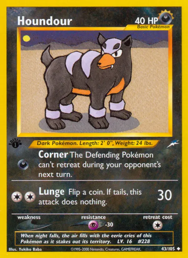 Houndour 43 — Neo Destiny 43, 1st Edition finish