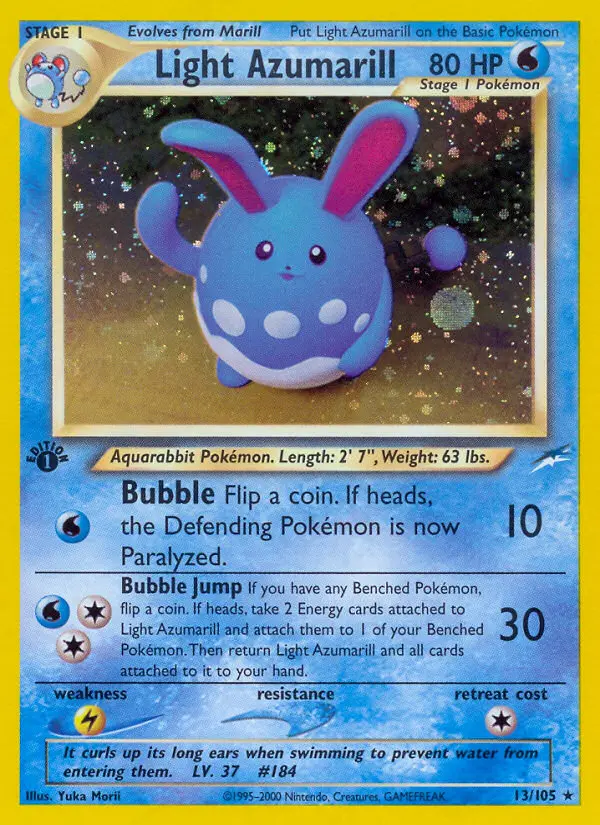 Light Azumarill 13 — Neo Destiny 13, 1st Edition Holofoil finish