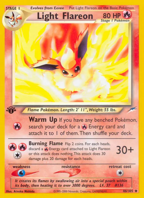 Light Flareon 46 — Neo Destiny 46, 1st Edition finish