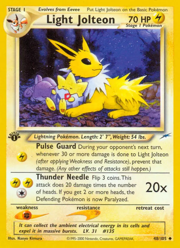 Light Jolteon 48 — Neo Destiny 48, 1st Edition finish